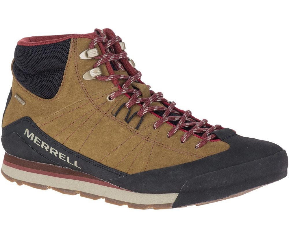 Merrell Boots Brown/Black - Catalyst Mid Suede Waterproof - Mens 02IOCKVRP